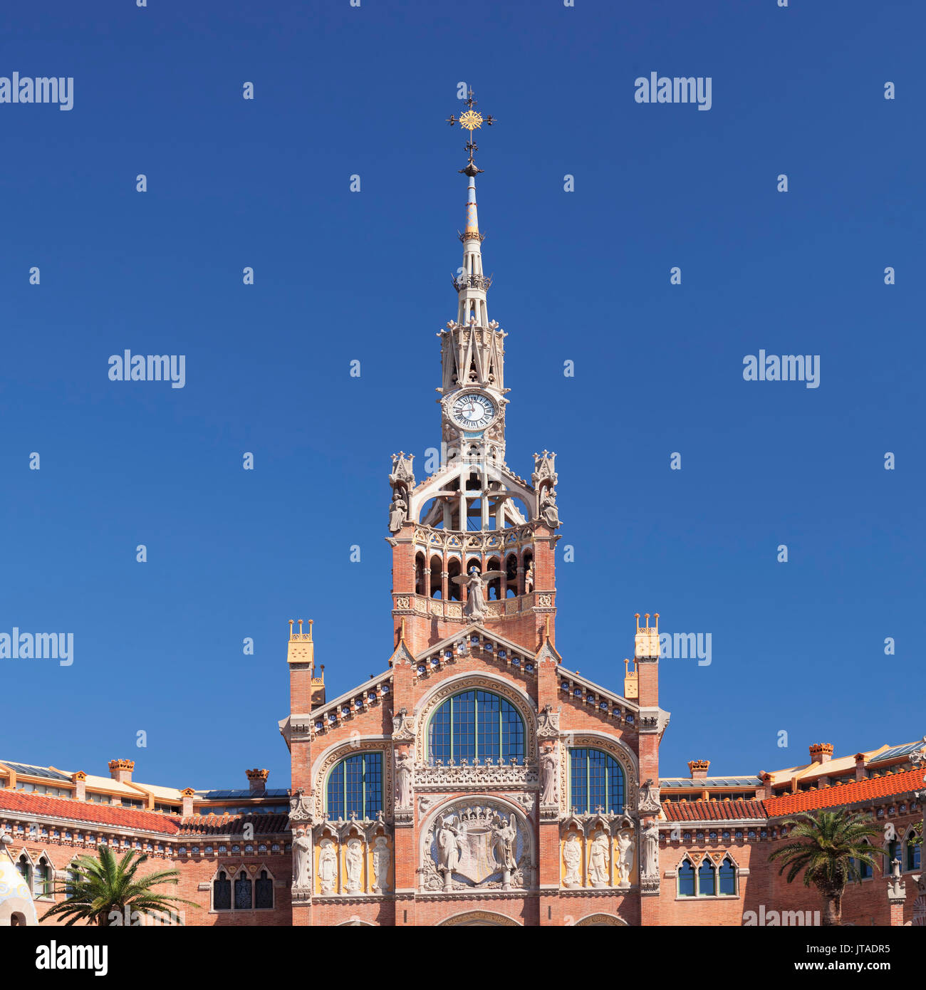 L'Ospedale di Sant Pau, Lluis Domenech i Montaner, Sito Patrimonio Mondiale dell'UNESCO, Modernisme, Barcellona, in Catalogna, Spagna, Europa Foto Stock