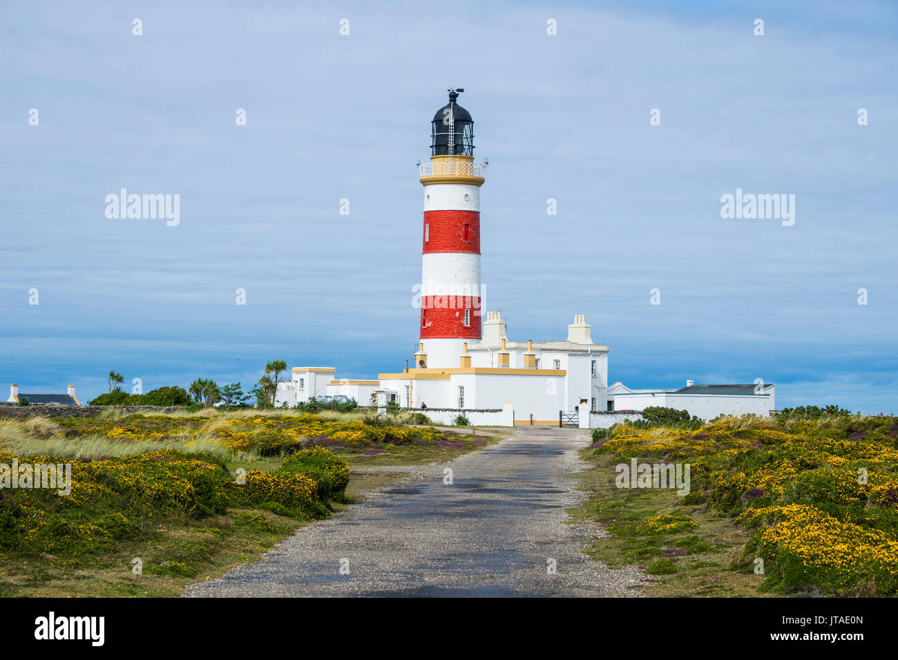 Punto di Ayre faro, Isola di Man, la dipendenza della corona del Regno Unito, Europa Foto Stock