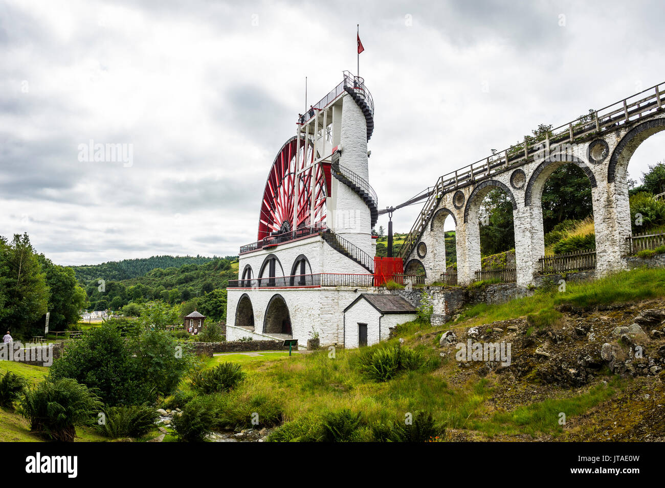 La grande ruota di Laxey, Isola di Man, la dipendenza della corona del Regno Unito, Europa Foto Stock