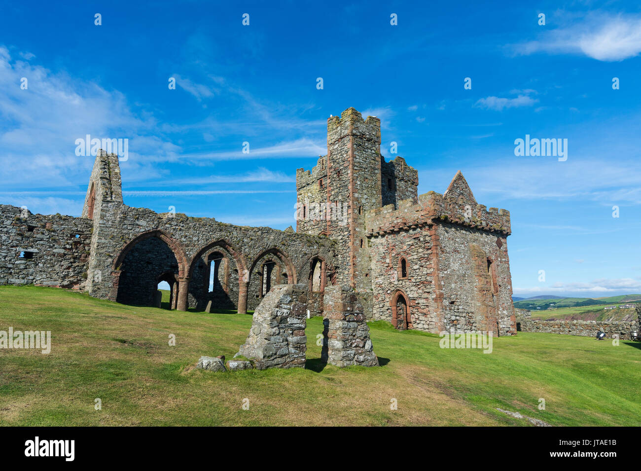 Il castello di pelare, sbucciare, Isola di Man, Regno Unito, Europa Foto Stock