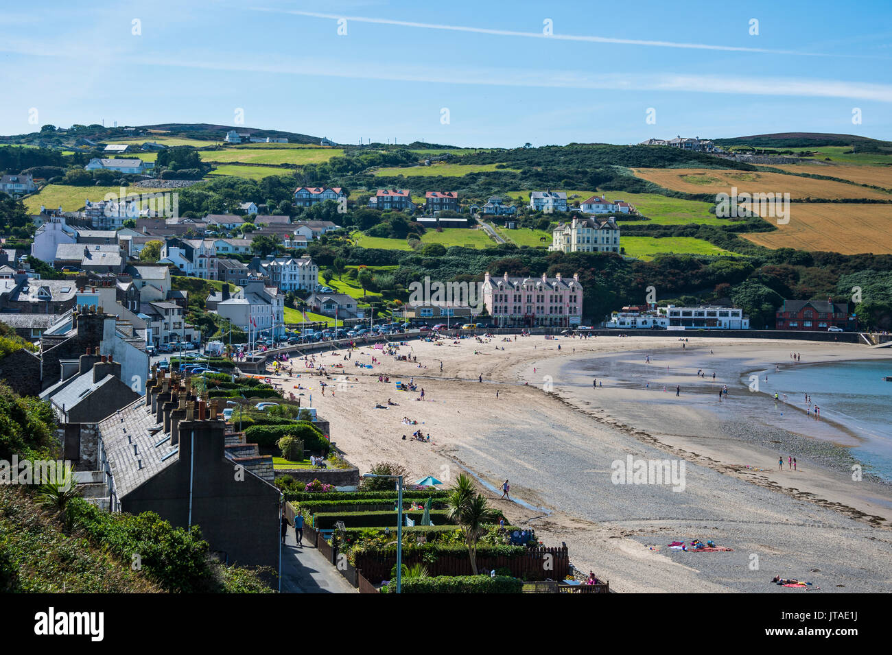 Spiaggia di Port Erin, Isola di Man, la dipendenza della corona del Regno Unito, Europa Foto Stock