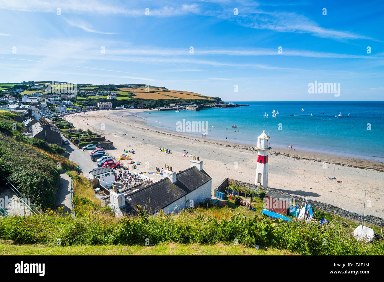 Spiaggia di Port Erin, Isola di Man, la dipendenza della corona del Regno Unito, Europa Foto Stock