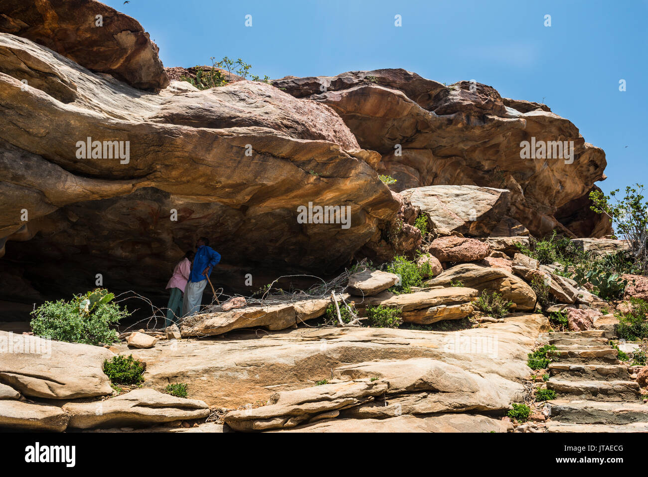 Lasa Geel grotte con pitture preistoriche, il Somaliland e la Somalia, Africa Foto Stock