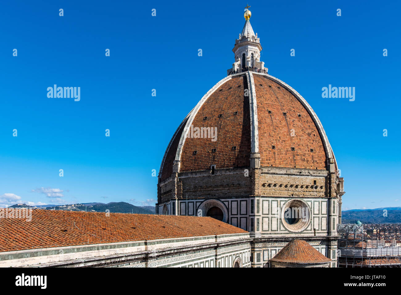 La cupola del Brunelleschi, Cattedrale di Santa Maria del Fiore (Duomo), il Sito Patrimonio Mondiale dell'UNESCO, Firenze, Toscana, Italia, Europa Foto Stock