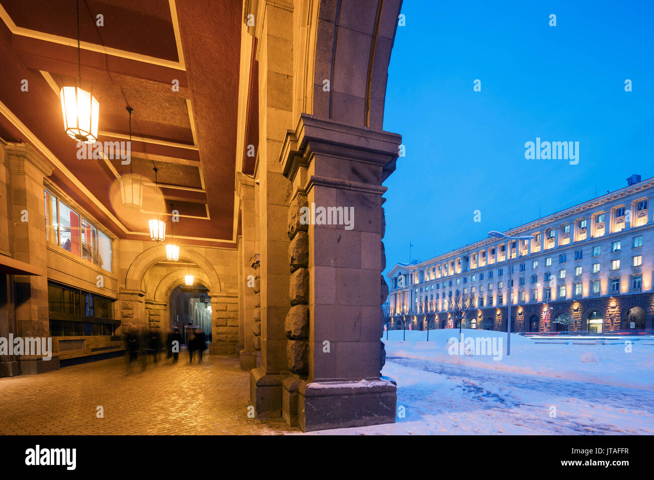 La neve sulle strade, Sofia, Bulgaria, Europa Foto Stock