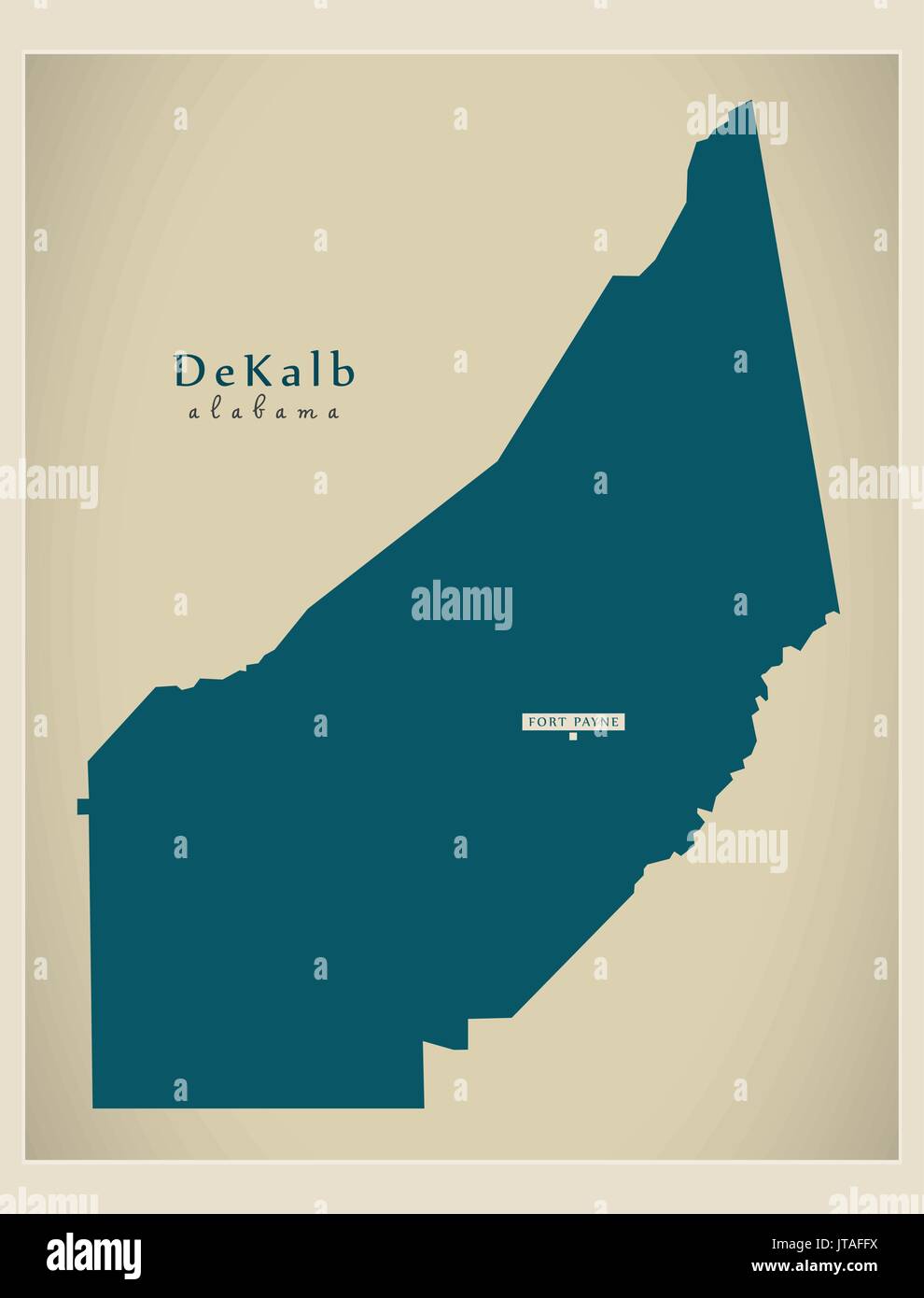 Mappa moderno - Alabama DeKalb county USA illustrazione Illustrazione Vettoriale