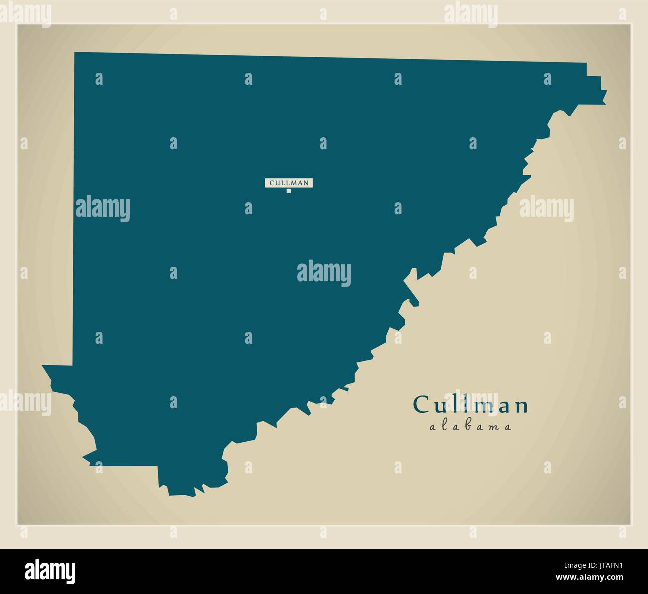 Mappa moderno - Cullman Alabama county USA illustrazione Illustrazione Vettoriale