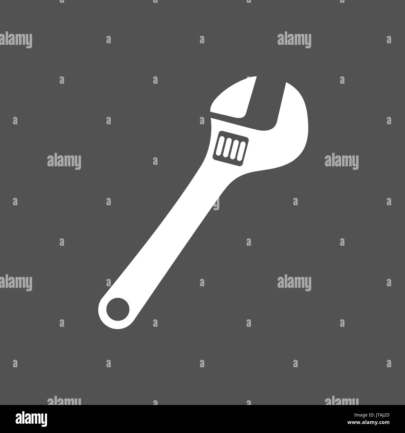 Icona a forma di chiave inglese su sfondo scuro Illustrazione Vettoriale