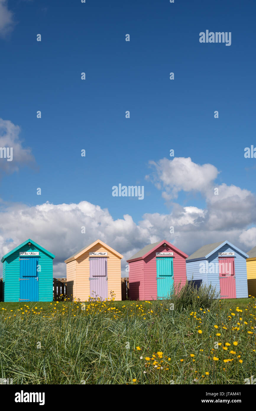 Spiaggia di capanne, camminate, Northumberland, England, Regno Unito Foto Stock