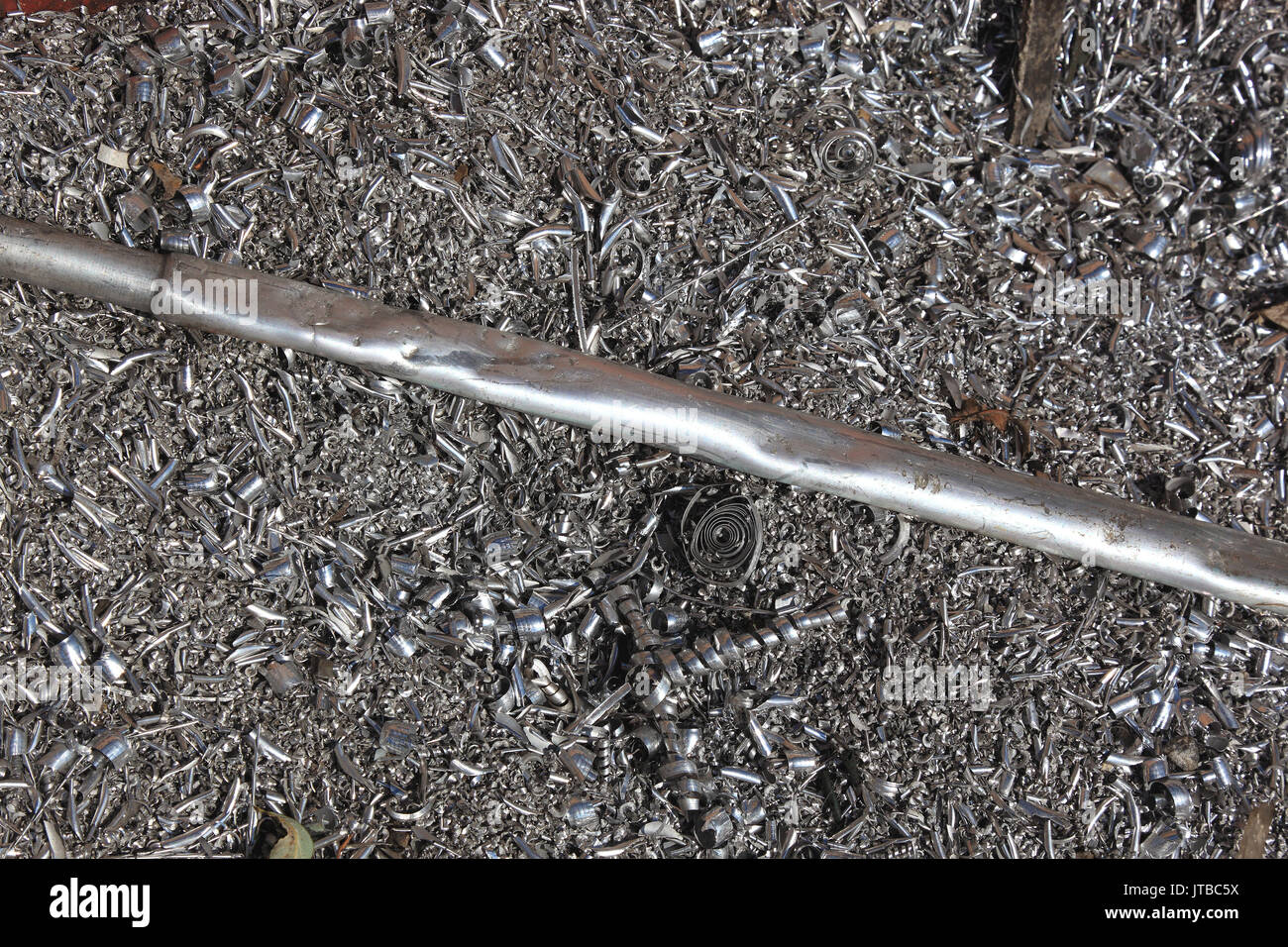 Cantiere di rottami, rifiuti di metallo azioni in una società di riciclaggio, Schrottplatz, Metallabfaelle Lager in einem Recyclingbetrieb Foto Stock