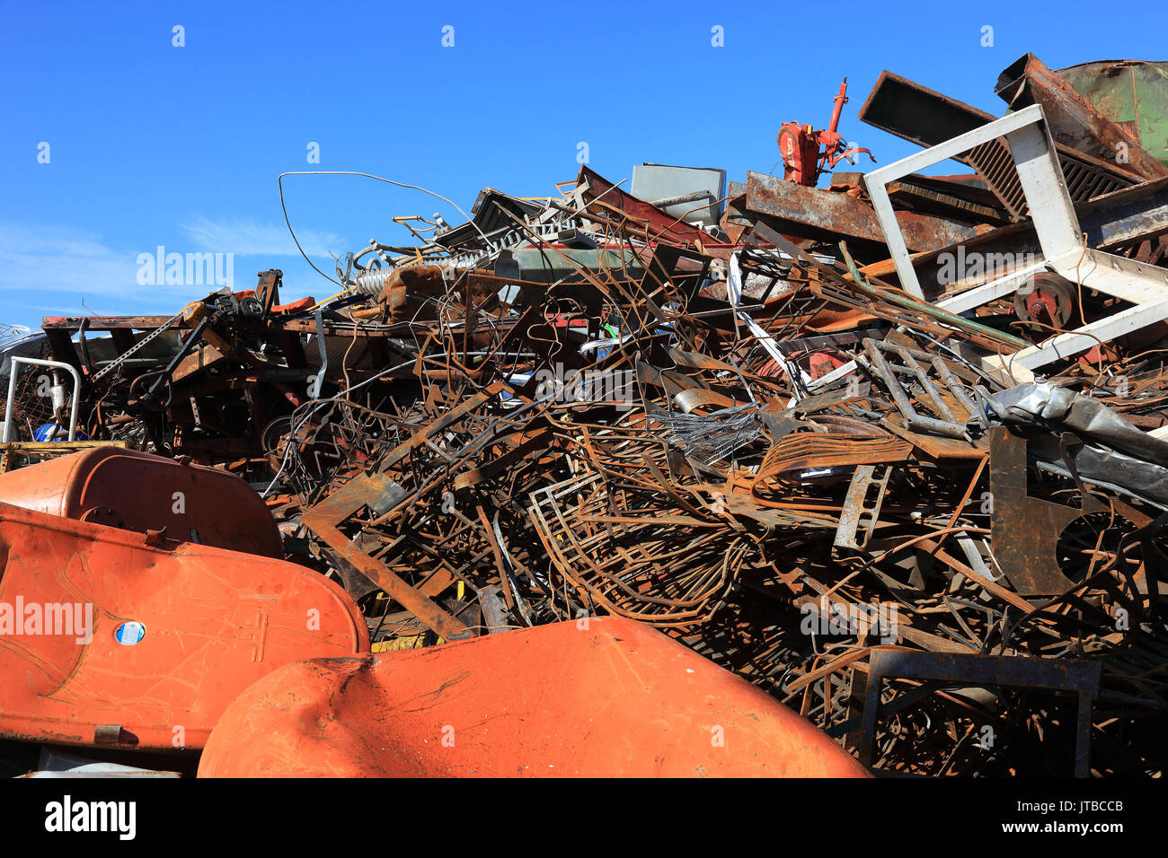 Cantiere di rottami, rifiuti di metallo azioni in una società di riciclaggio, Schrottplatz, Metallabfaelle Lager in einem Recyclingbetrieb Foto Stock