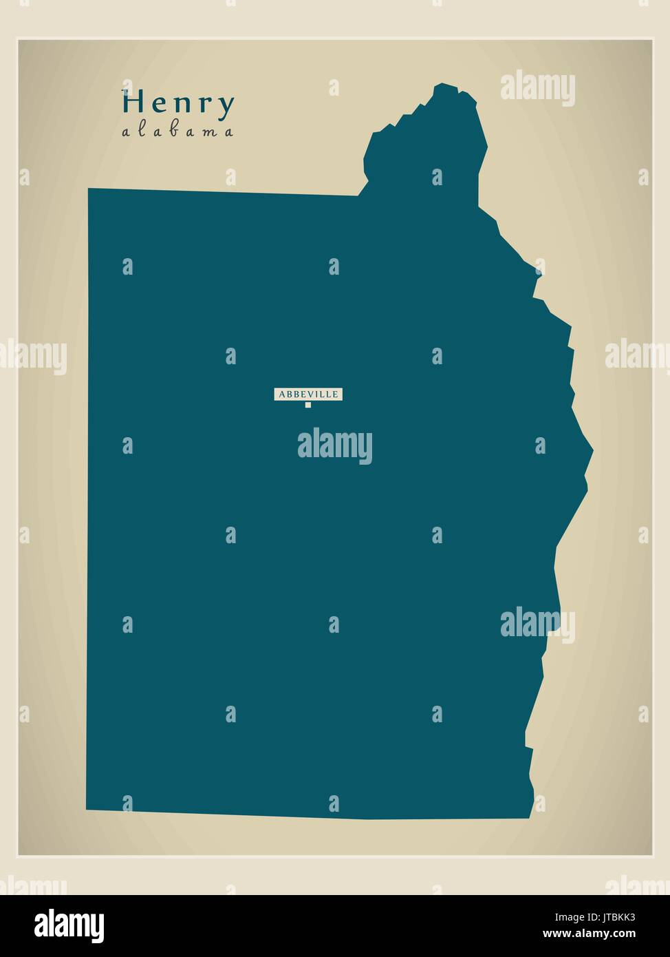 Mappa moderno - Henry Alabama county USA illustrazione Illustrazione Vettoriale