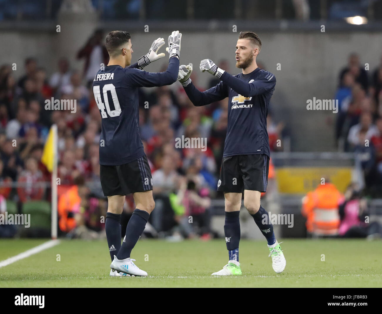 Il Manchester United portieri David De Gea (destra) e Joel Castro Pereira Foto Stock