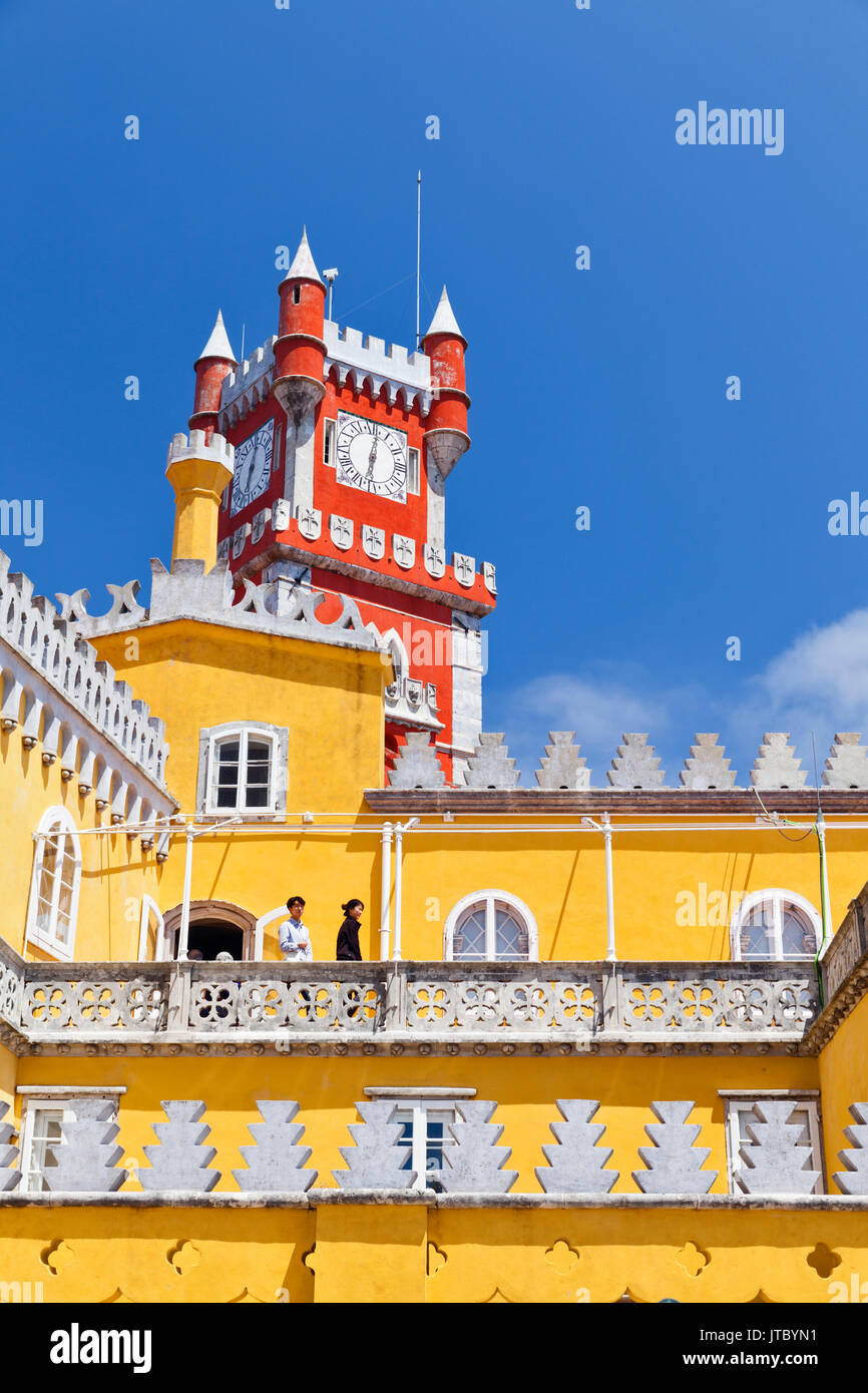 Palazzo Nazionale della pena di Sintra, nei pressi di Lisbona, Portogallo. Foto Stock