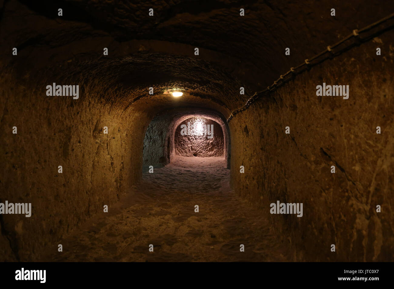 Ovaoren Città sotterranea in Cappadocia, Nevsehir, Turchia Foto Stock