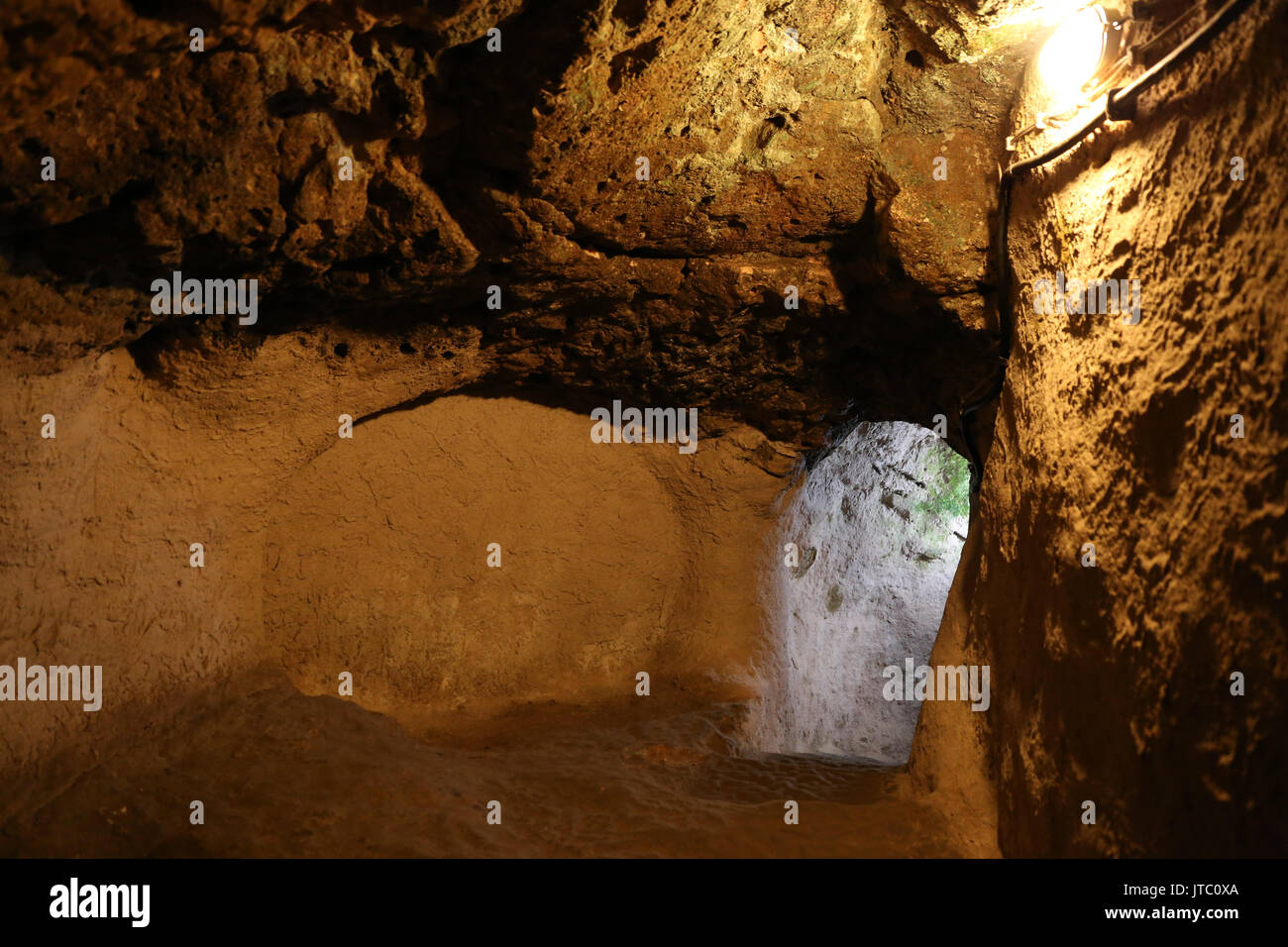 Ovaoren Città sotterranea in Cappadocia, Nevsehir, Turchia Foto Stock