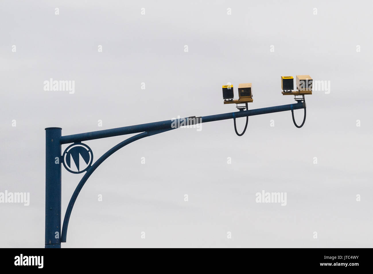La velocità media di telecamere su una strada principale nel Regno Unito Foto Stock