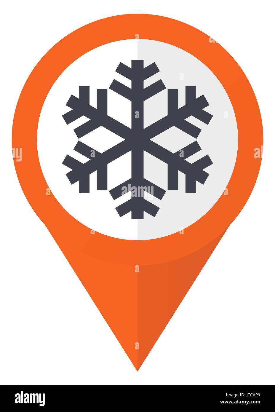 Neve puntatore arancione icona vettoriale in formato eps 10 isolato su sfondo bianco. Illustrazione Vettoriale