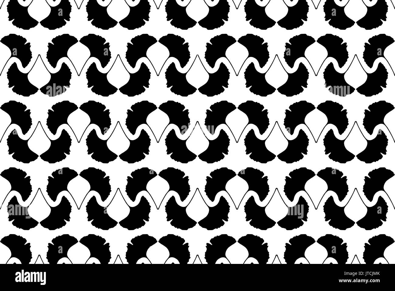 Il Ginkgo leaf - vettore modello nero Illustrazione Vettoriale