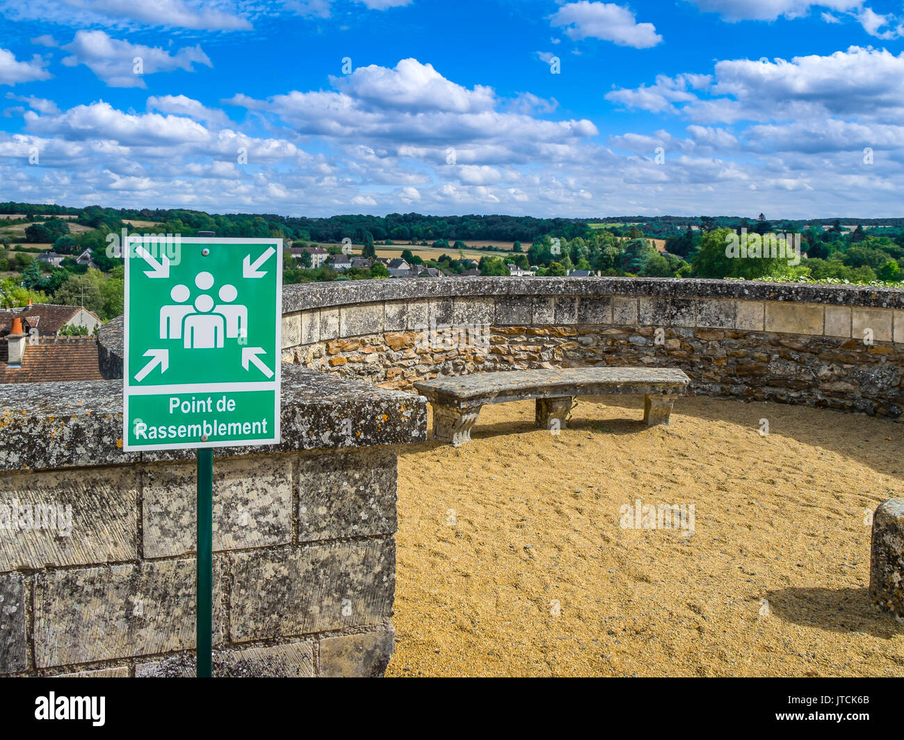 Punto di riunione, Chateau le Grand Pressigny, Francia. Foto Stock