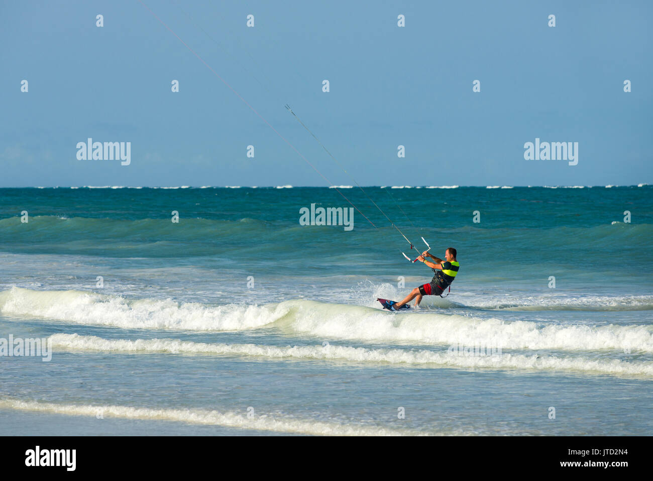Kite surfer, Diani, Kenya Foto Stock