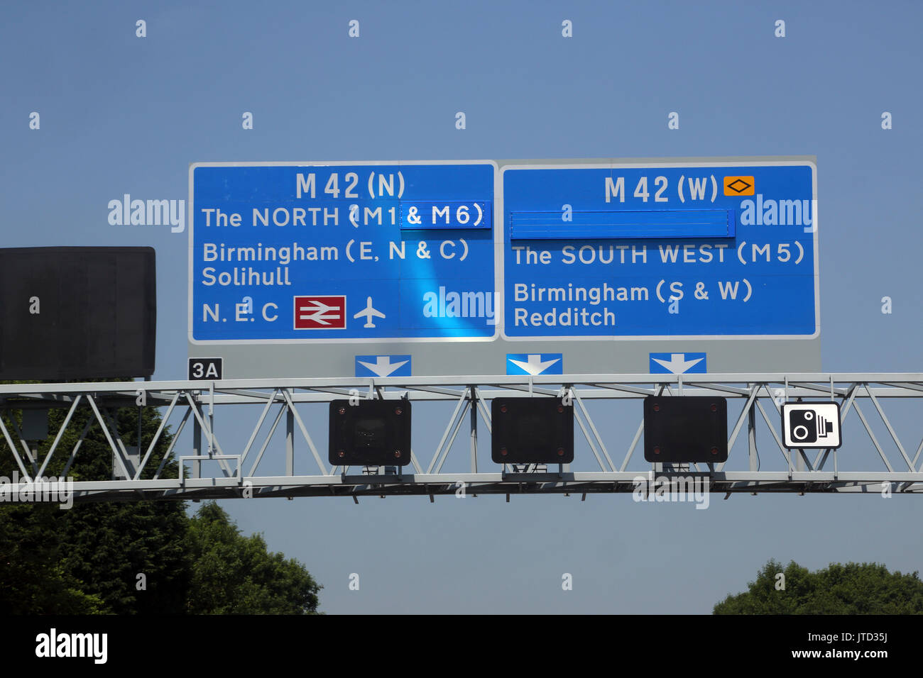 Autostrada M42 segno sul modo di Birmingham West Midlands England Foto Stock