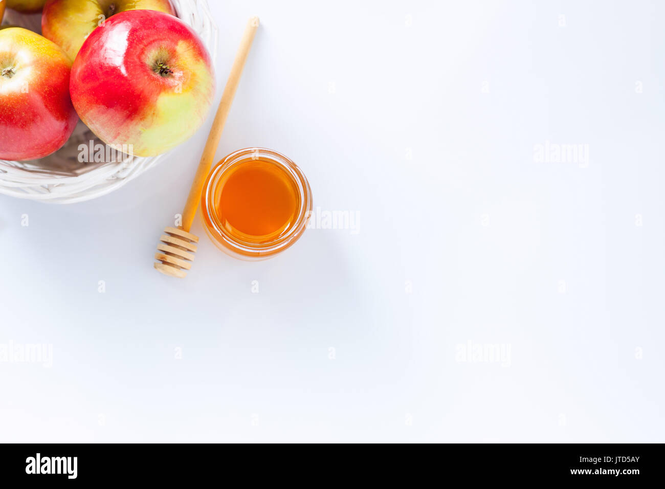 Mele, melograno e miele per Rosh Hashanah Foto Stock