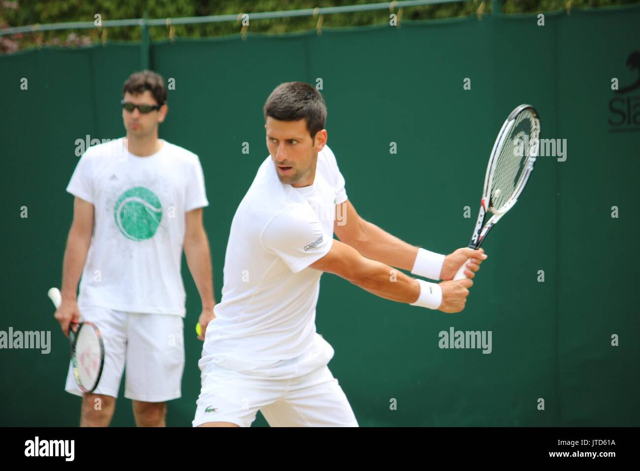 2017 campionati di Wimbledon - sessioni di libere dotate di: Novak Djokovic dove: Londra, Regno Unito quando: 08 lug 2017 Credit: Immagini di copertura Foto Stock