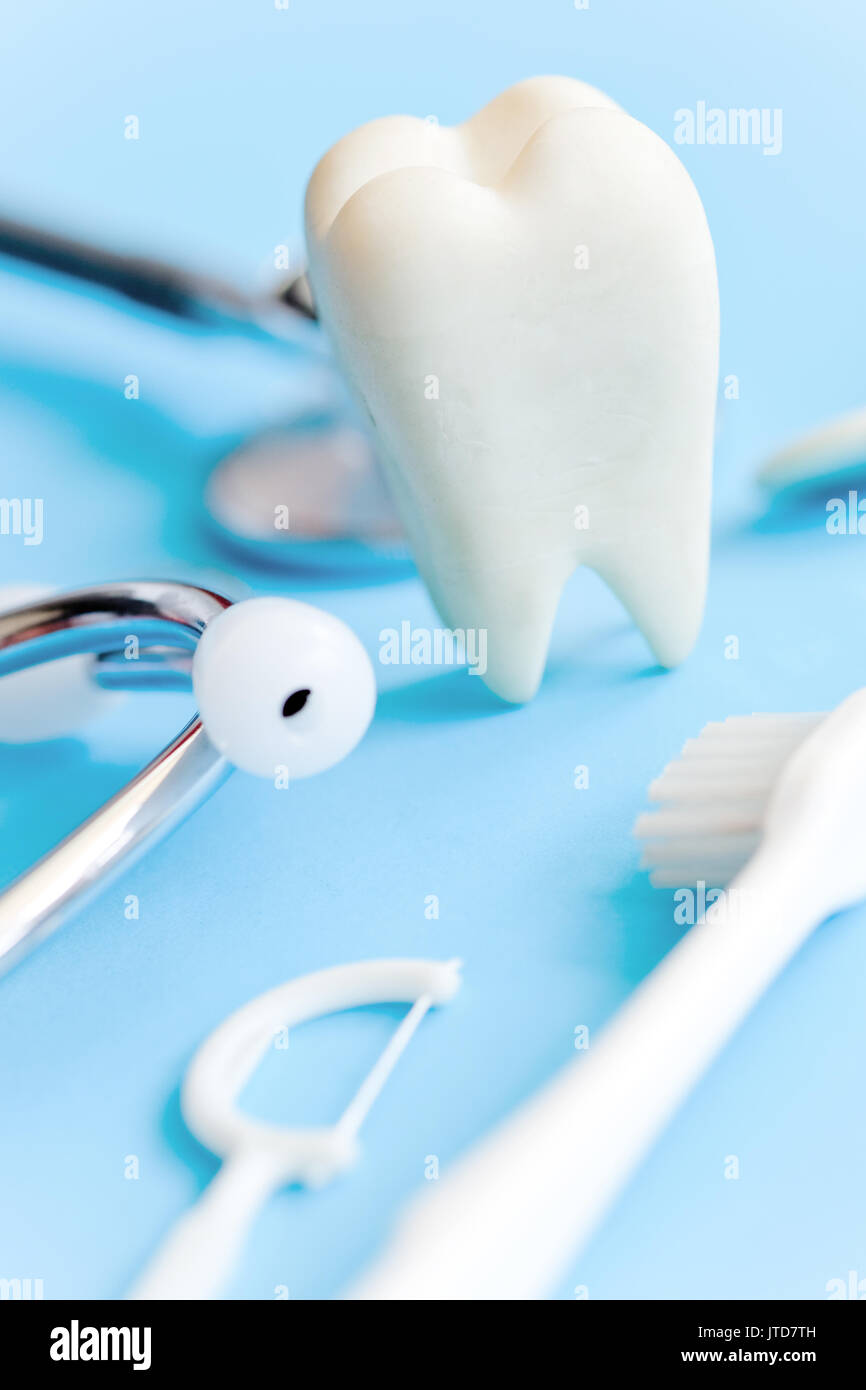 Concetto di immagine di sfondo dentale Foto Stock