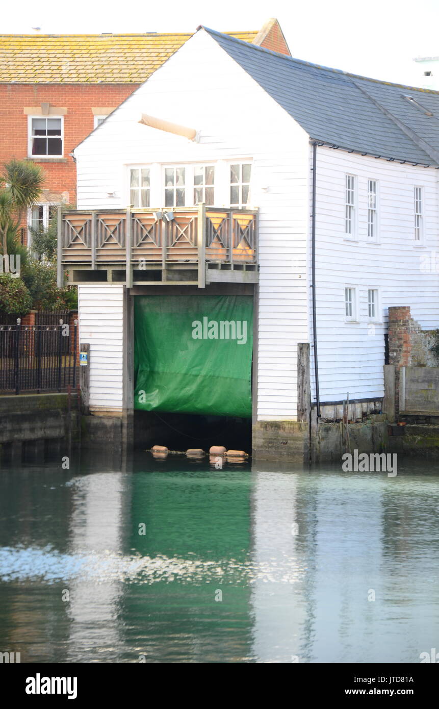 Vecchio boathouse, Portsmouth Regno Unito Foto Stock