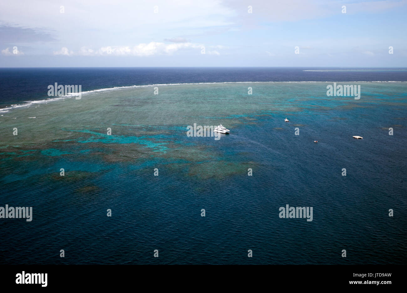 Vista aerea di Hastings Reef, Cairns, Queensland, Australia Foto Stock