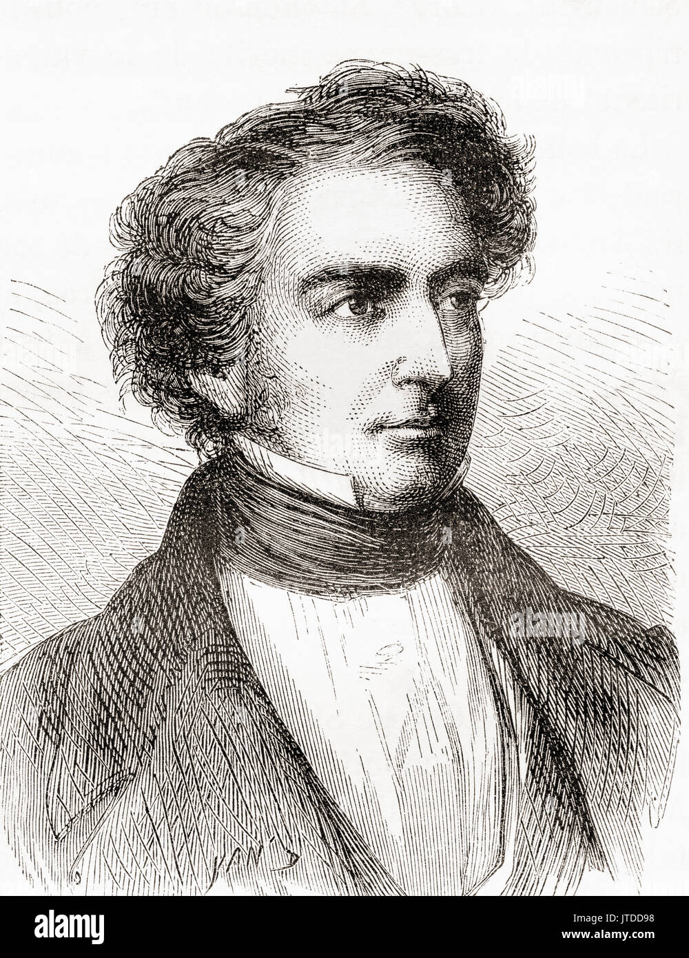 Robert Stephenson, 1803 - 1859. Inizio ferroviarie e di ingegnere civile. Da Les Merveilles de la Science, pubblicato 1870. Foto Stock