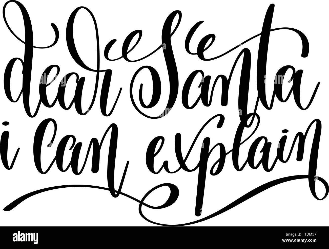 Cari santa mi può spiegare scritte a mano iscrizione all'inverno ho Illustrazione Vettoriale