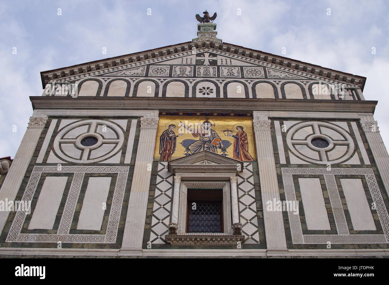 Dettaglio della chiesa di San Miniato al Monte, Firenze, Italia Foto Stock