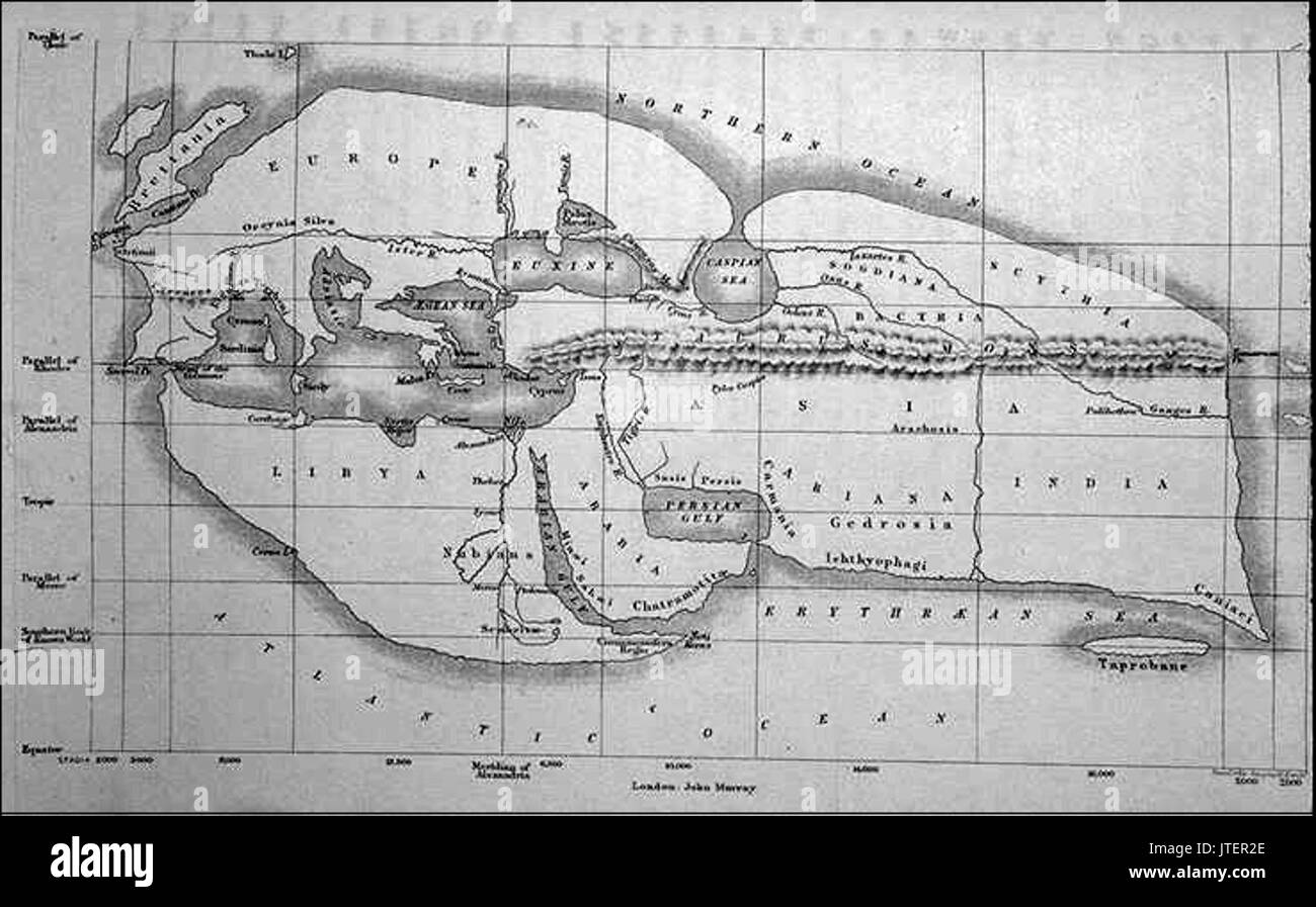 Mappa mondo Strabone Foto Stock