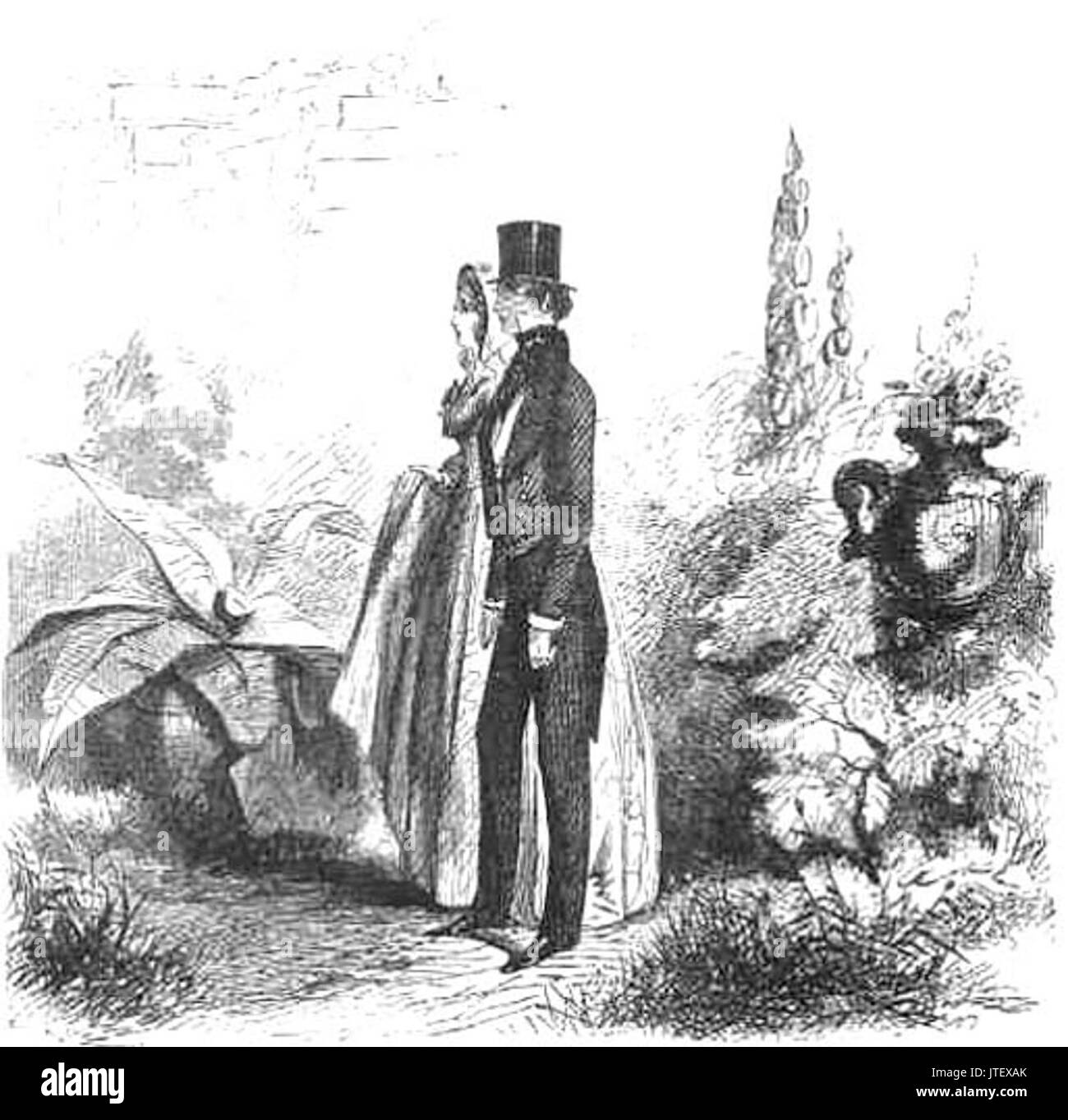 Abbiamo camminato intorno al giardino due o tre volte di più Foto Stock