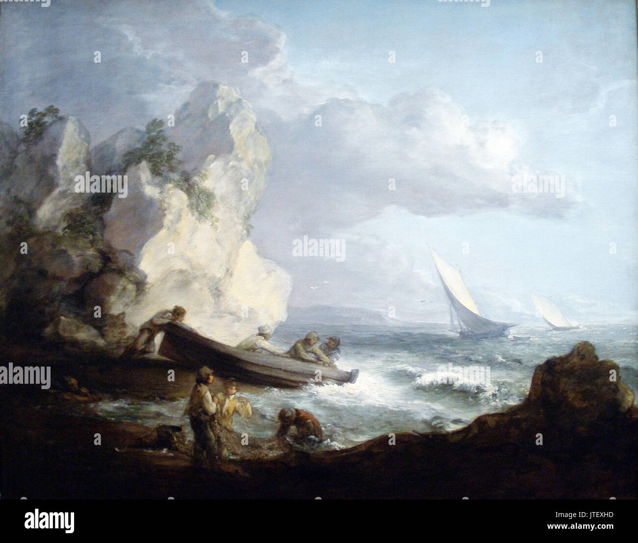 Riva del mare con i pescatori 1781 1782 Thomas Gaunsborough Foto Stock