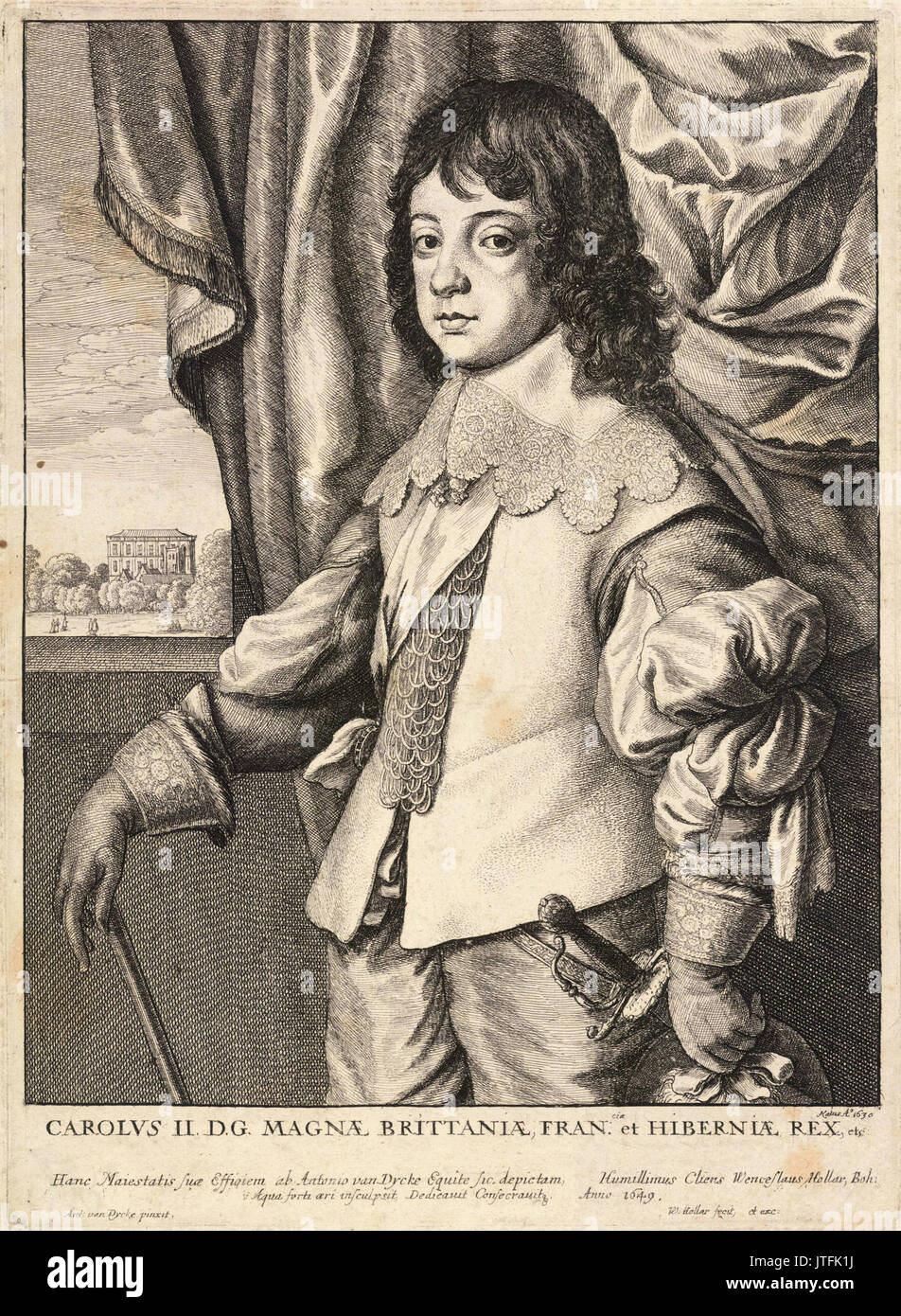 Venceslao Hollar Charles II (stato 2) Foto Stock