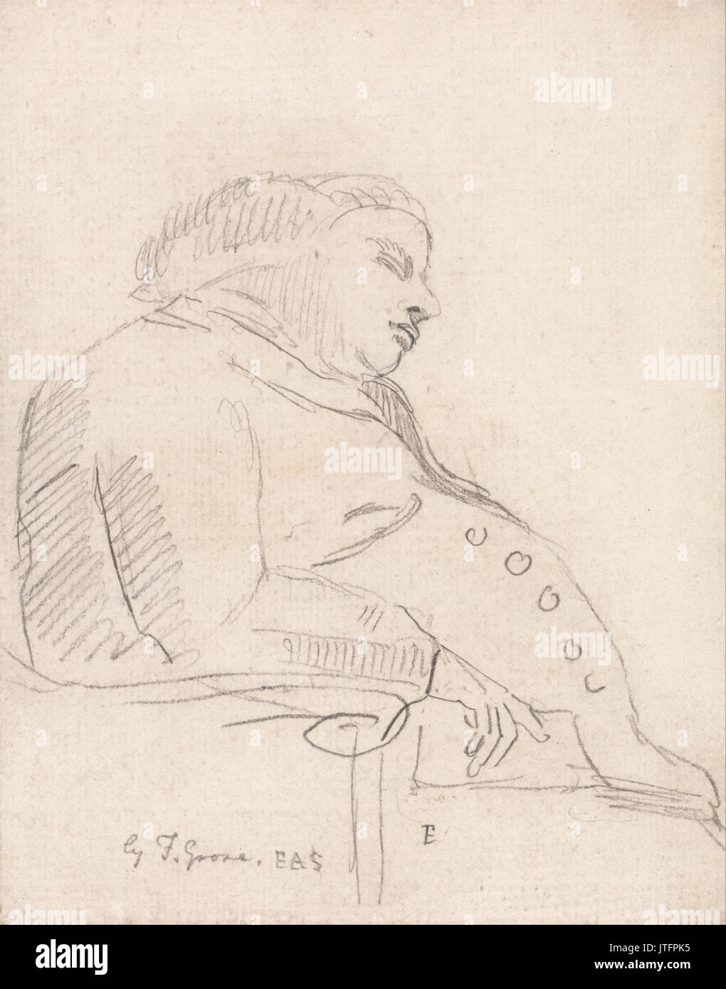 Paul Sandby Francis Grose addormentato in una sedia Foto Stock