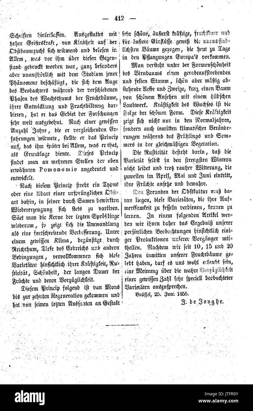 Pomologische Monatshefte Heft 1 412 Foto Stock