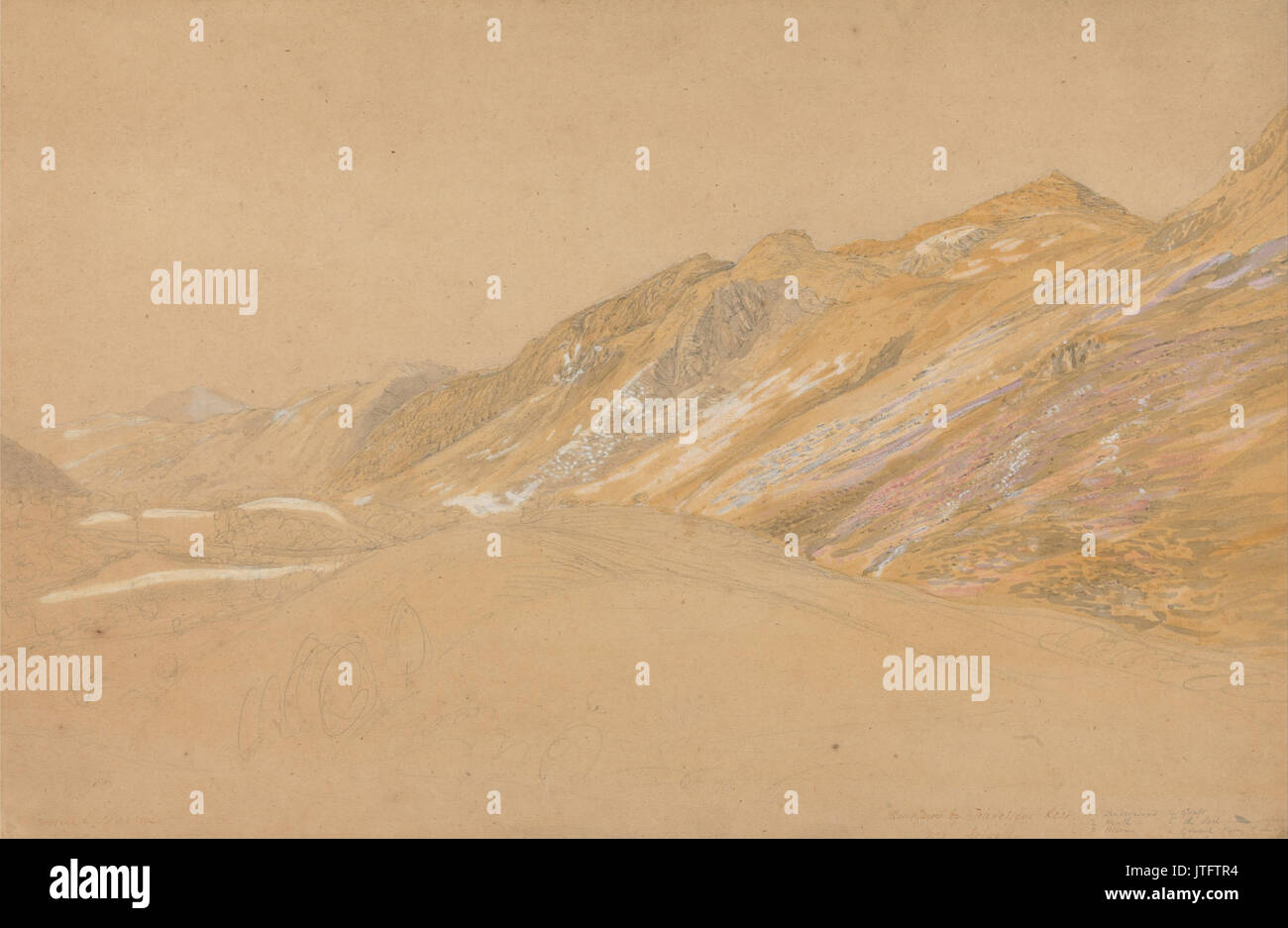 Samuel Palmer montagne dal viaggiatore di riposo vicino Dolgelly Foto Stock