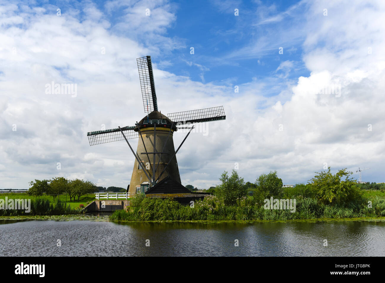 I mulini a vento a Kinderdijk, South Holland, Paesi Bassi Foto Stock