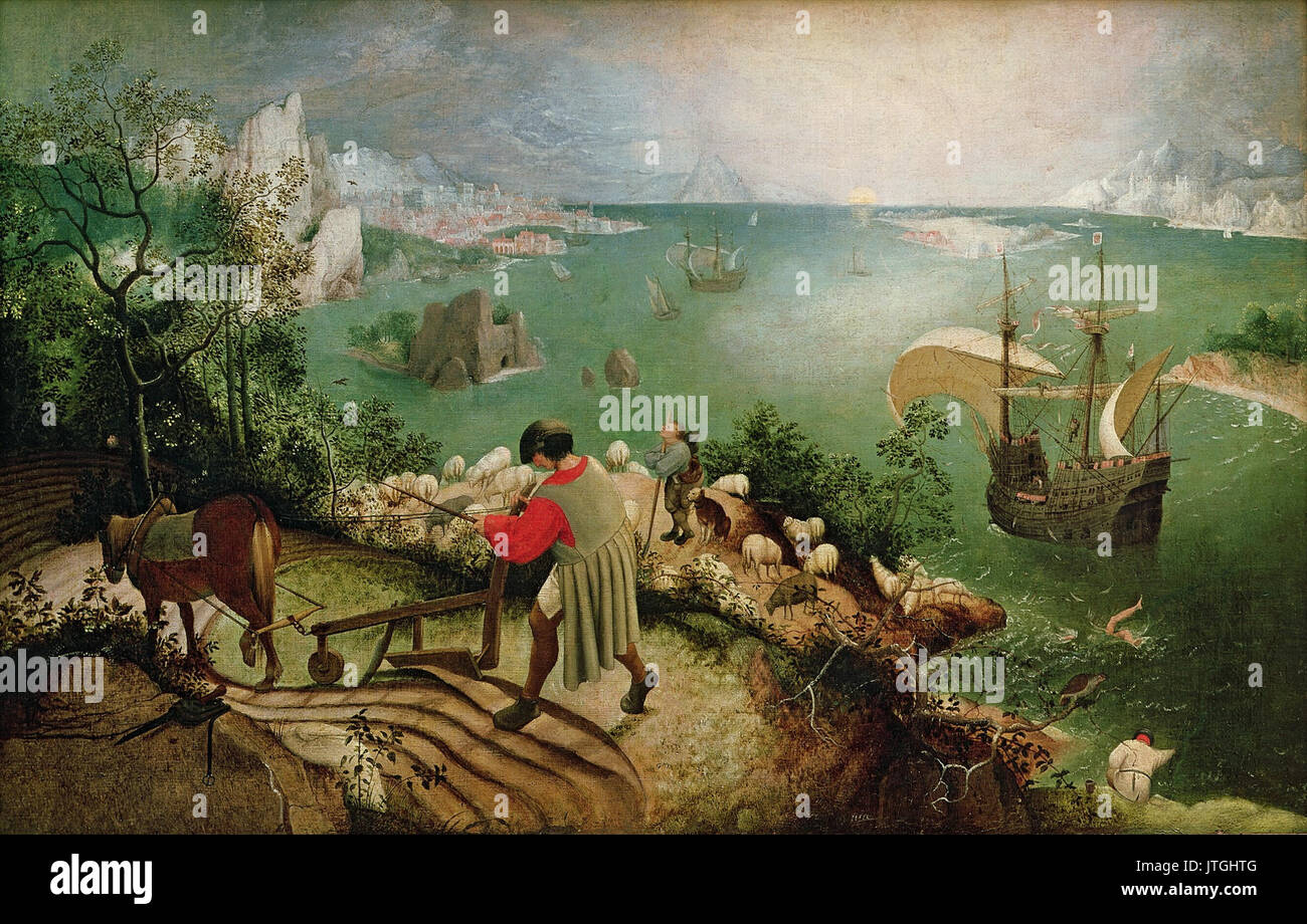 Pieter Bruegel de Oude De val van Icaro Foto Stock