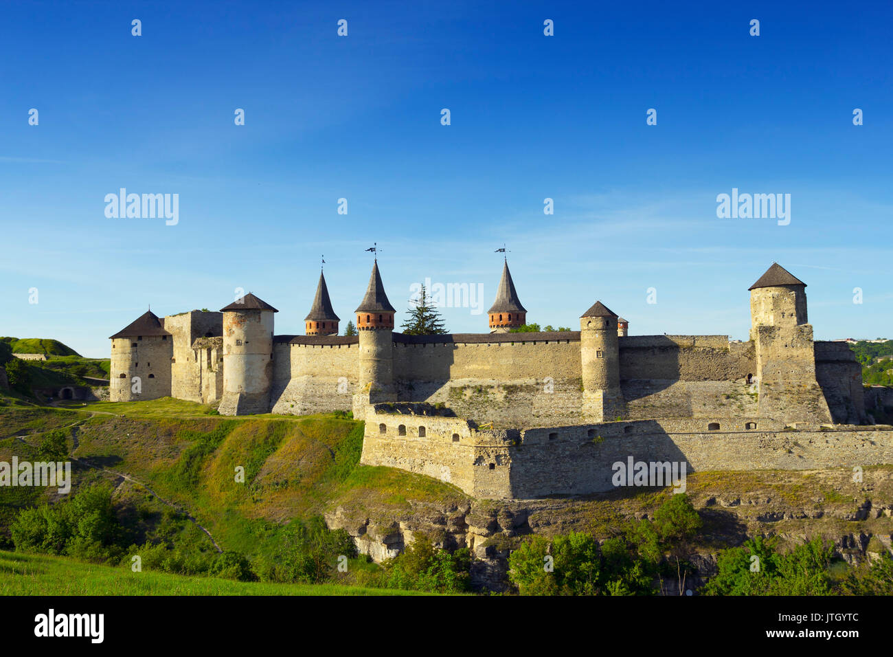 Il castello di Podilsky Kamyanets, Ucraina Foto Stock