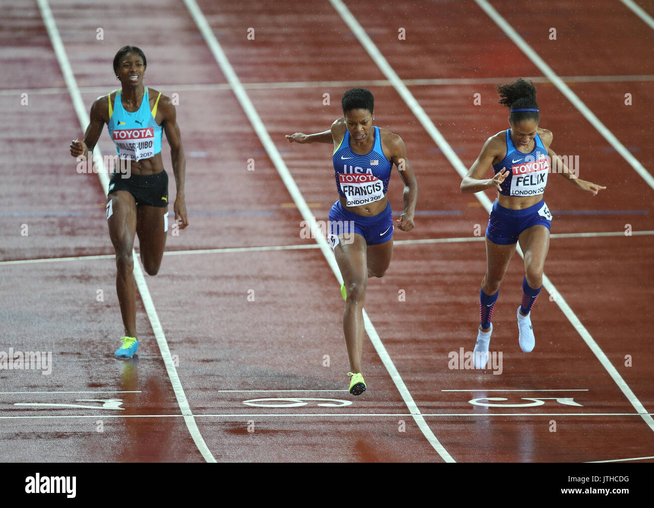 Londra, Regno Unito. Il 9 agosto, 2017. Phyllis Francesco vince a 400 metri a 400 metri mondiali di atletica 2017 Londra Stam, Londra, Inghilterra 09 agosto 2017 Credit: Allstar Picture Library/Alamy Live News Foto Stock