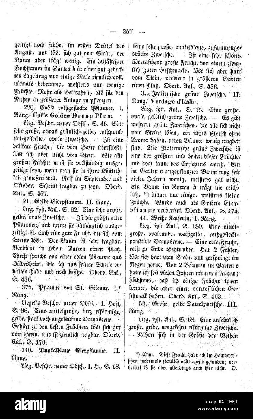 Pomologische Monatshefte Heft 1 357 Foto Stock