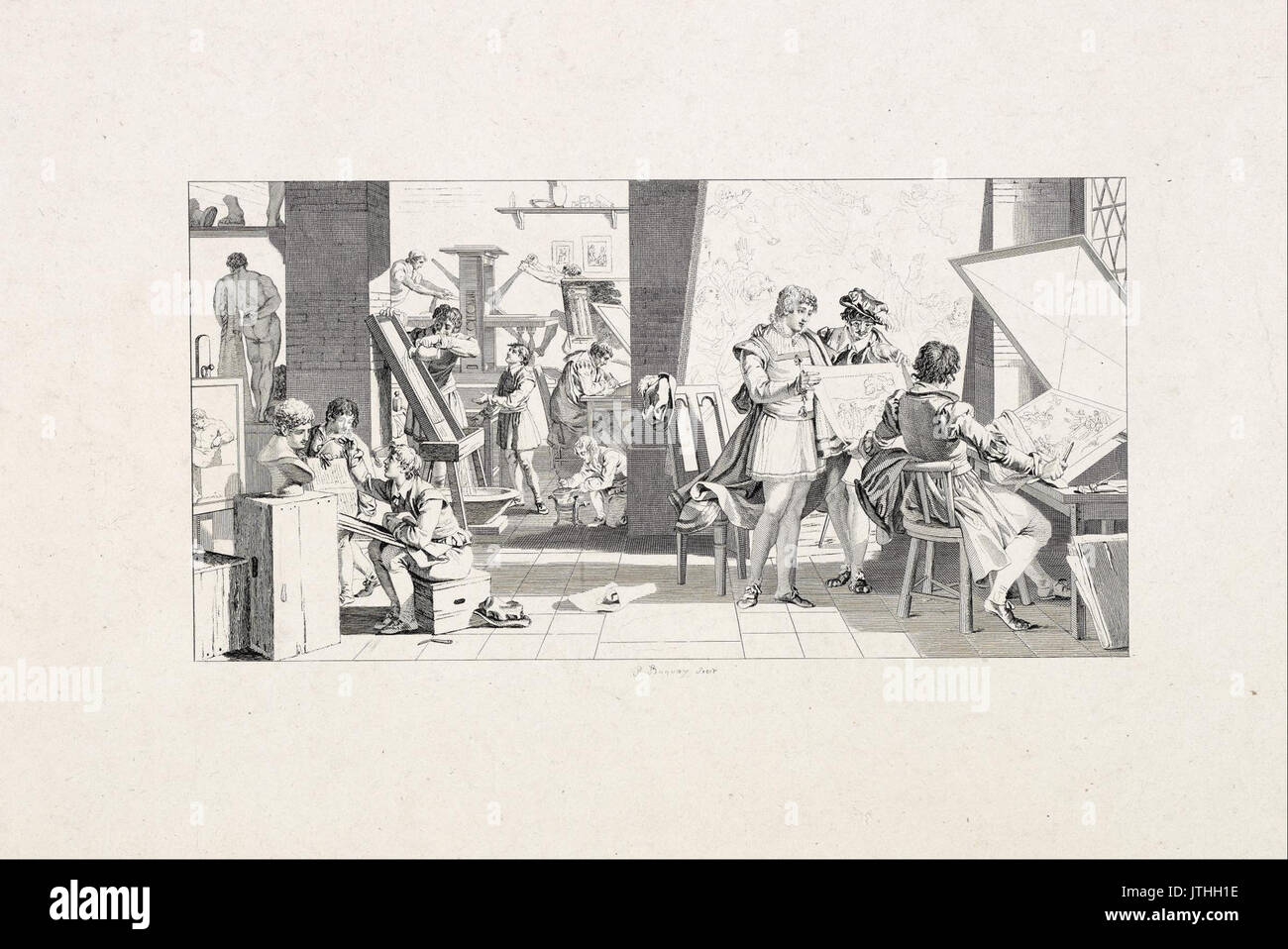 Pierre Charles Baquoy Studio di un incisore Foto Stock