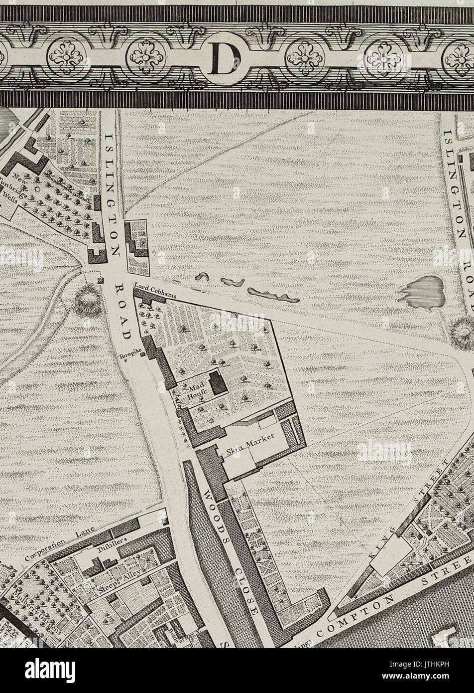 Rocque Mappa di Londra 1746 011 Foto Stock