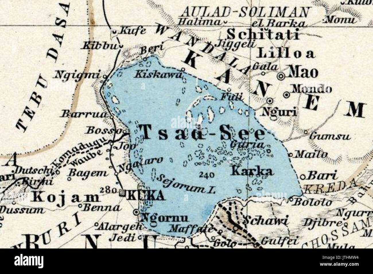 Stielers Handatlas 1891 68 Tsad vedere Foto Stock