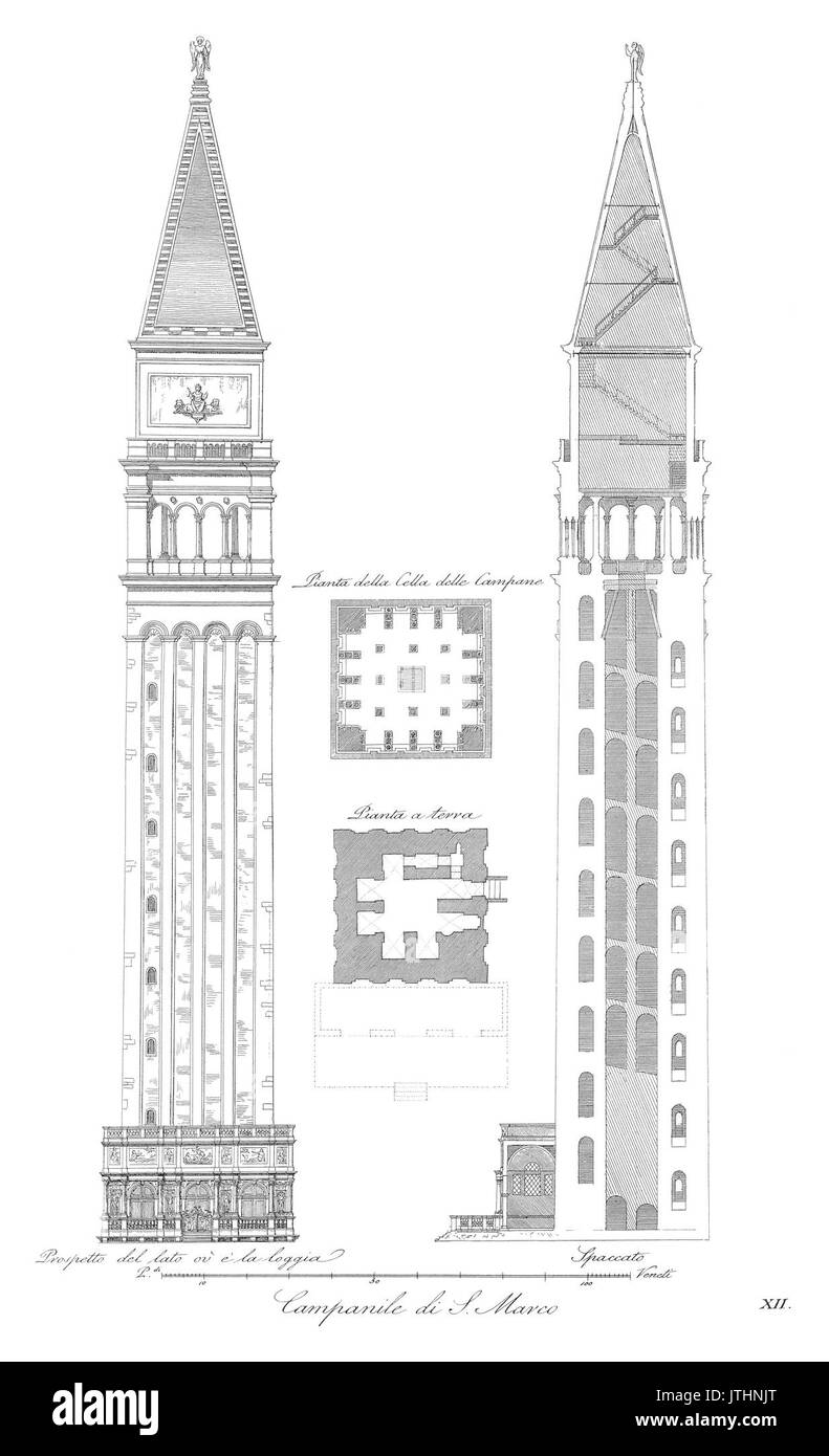 Quadri Moretti, Piazza San Marco (1831), 12 Foto Stock